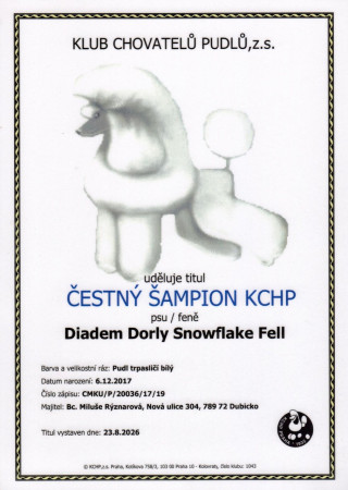 Čestný šampion KCHP